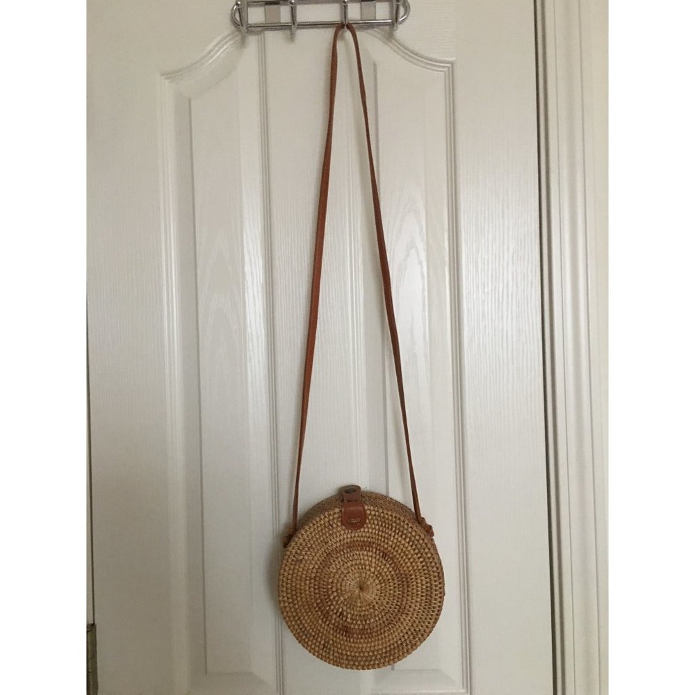 Straw boho basket crossbody purse